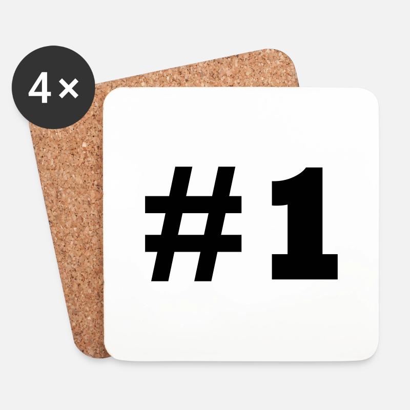 nummer 1 - Untersetzer (4er-Set) - Weiß