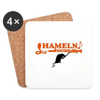 Rattenlehrer / rat teacher (2c) - Untersetzer (4er-Set) - Weiß - Vorne