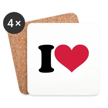I - love - Coasters (set of 4) - white - Front