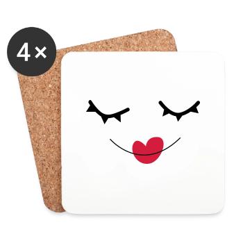 sourire - Dessous de verre (lot de 4) - blanc - Devant