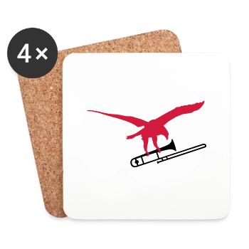 eagle trombone - Coasters (set of 4) - white - Front