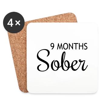 9 Months Sober - Coasters (set of 4) - white - Front