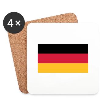 Deutschlandfahne Schwarz Rot Gold - Untersetzer (4er-Set) - Weiß - Vorne