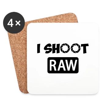 I Shoot RAW - Untersetzer (4er-Set) - Weiß - Vorne