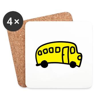 Bus - Untersetzer (4er-Set) - Weiß - Vorne