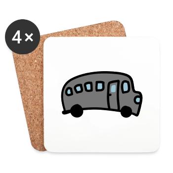 Bus 3 - Untersetzer (4er-Set) - Weiß - Vorne