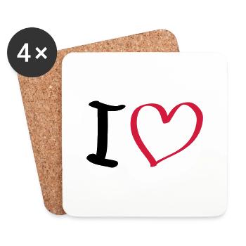 i love - Untersetzer (4er-Set) - Weiß - Vorne