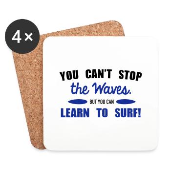 Learn to surf - Coasters (set of 4) - white - Front