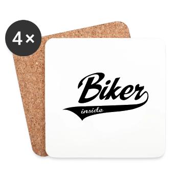 biker - Coasters (set of 4) - white - Front