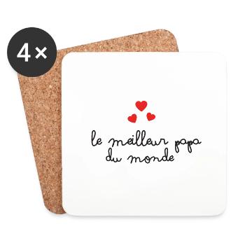 le meilleur papa du monde ! - Dessous de verre (lot de 4) - blanc - Devant