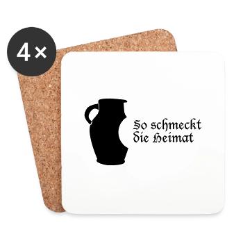 Bembel - So schmeckt Heimat - Untersetzer (4er-Set) - Weiß - Vorne