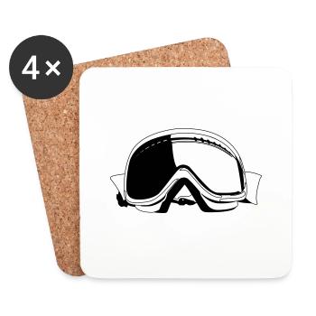 Skibrille - Untersetzer (4er-Set) - Weiß - Vorne