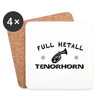 volksmusik_fm-tenorhorn - Untersetzer (4er-Set) - Weiß - Vorne