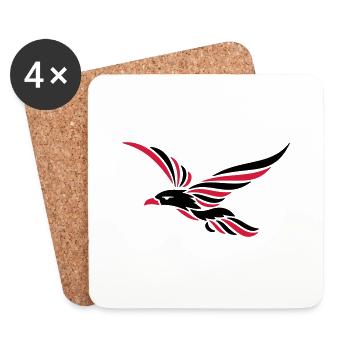 corbeau tribal 2c - Dessous de verre (lot de 4) - blanc - Devant