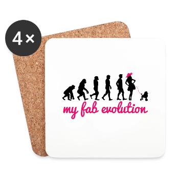 Chien / Caniche: My Fab Evolution - Dessous de verre (lot de 4) - blanc - Devant