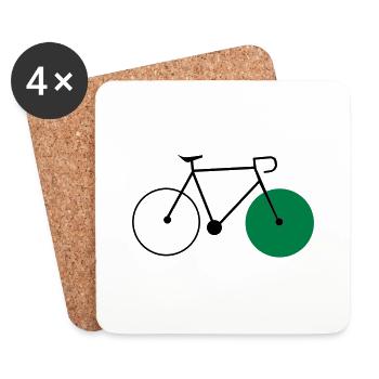 bike fixie fahrrad cycling sommer radsport rad - Untersetzer (4er-Set) - Weiß - Vorne