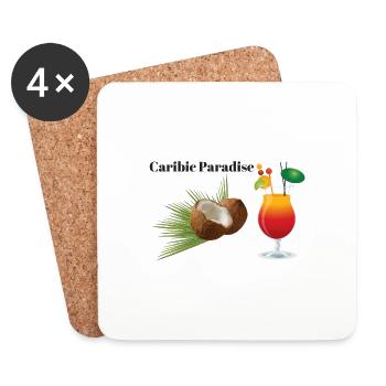 Happy Caribic Paradise - Untersetzer (4er-Set) - Weiß - Vorne