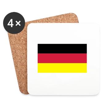 deutschlandflagge - Untersetzer (4er-Set) - Weiß - Vorne