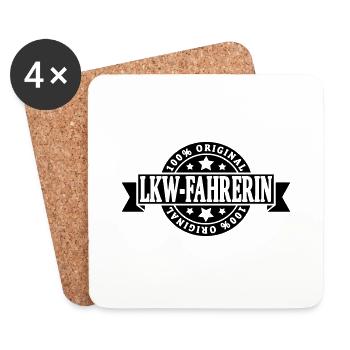 Lkw Fahrerin - Untersetzer (4er-Set) - Weiß - Vorne