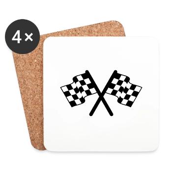 racing flags sport - Coasters (set of 4) - white - Front