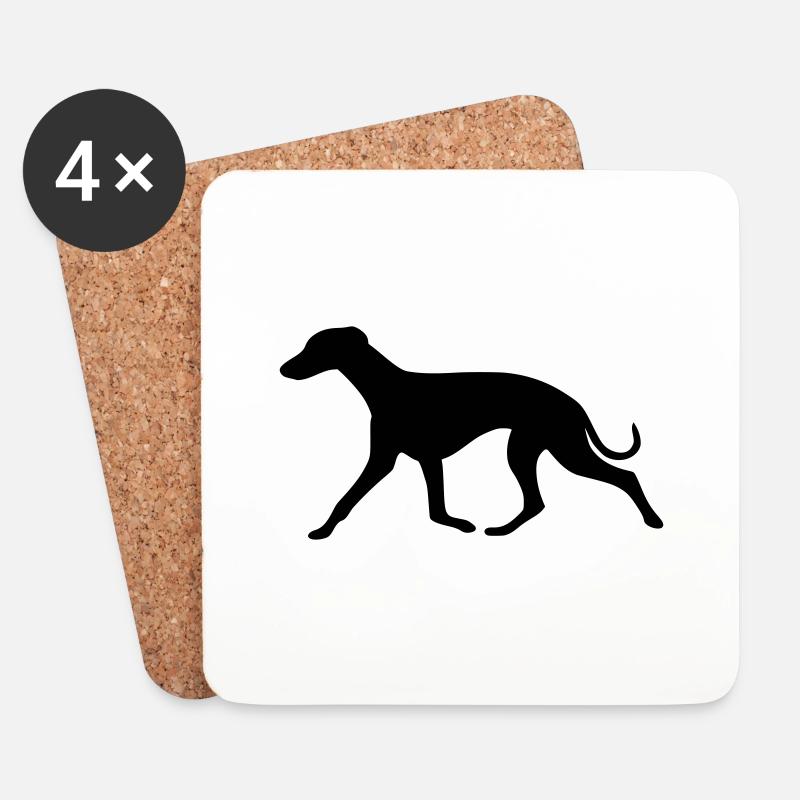 whippet2_cb - Untersetzer (4er-Set) - Weiß