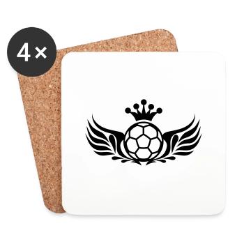 fußball logo wings and crown - Untersetzer (4er-Set) - Weiß - Vorne