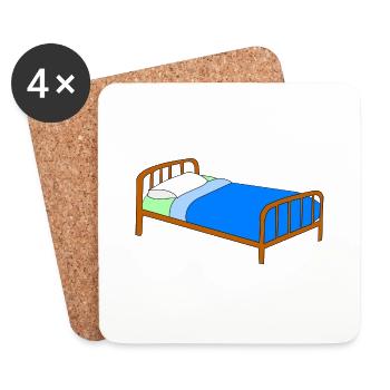 bett bed schlafen schlafzimmer sleeping room35 - Untersetzer (4er-Set) - Weiß - Vorne
