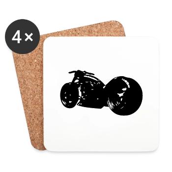 moto grosse roue1 - Dessous de verre (lot de 4) - blanc - Devant