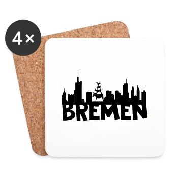 Brême horizon - Dessous de verre (lot de 4) - blanc - Devant