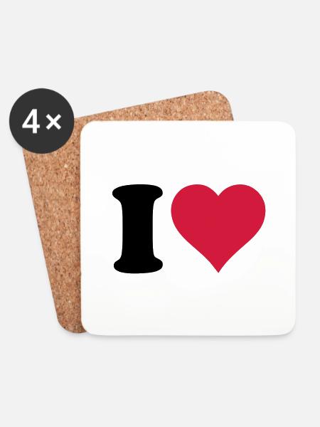 I_love - Coasters (set of 4) - white