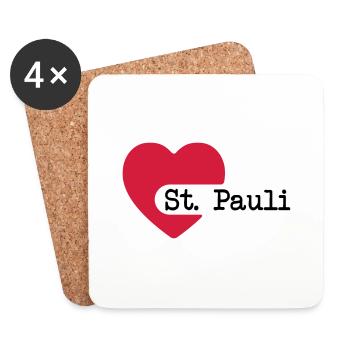 love_st_pauli - Untersetzer (4er-Set) - Weiß - Vorne