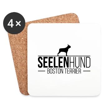 BOSTON TERRIER Seelenhund Hundespruch Wilsigns - Untersetzer (4er-Set) - Weiß - Vorne
