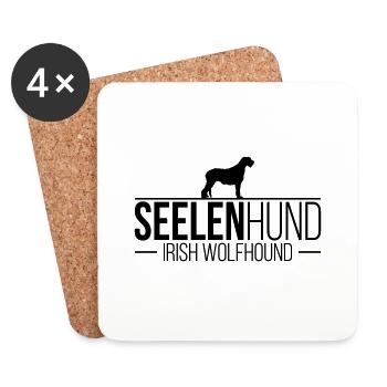 IRISH WOLFHOUND Seelenhund Hundespruch Wilsigns - Untersetzer (4er-Set) - Weiß - Vorne