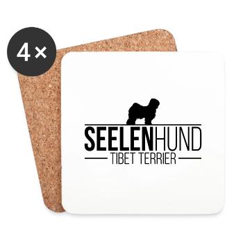 TIBET TERRIER Seelenhund Hunde Spruch Wilsigns - Untersetzer (4er-Set) - Weiß - Vorne