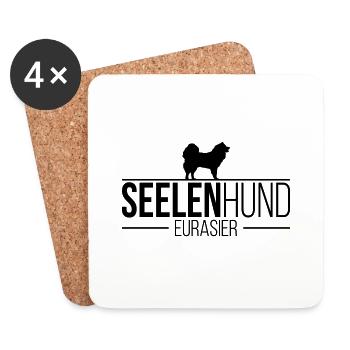 EURASIER Seelenhund Hund Hunde Spruch - Untersetzer (4er-Set) - Weiß - Vorne