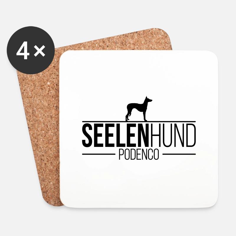 PODENCO Seelenhund Hunde Hund Hundespruch - Untersetzer (4er-Set) - Weiß