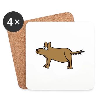 Hund - Untersetzer (4er-Set) - Weiß - Vorne