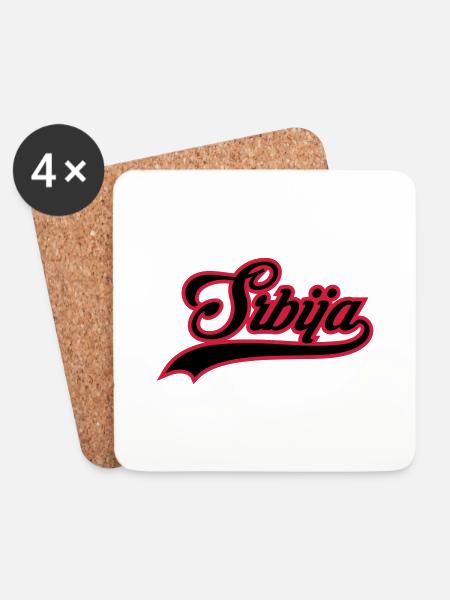 Serbia - Coasters (set of 4) - white