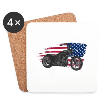 custom bike usa - Coasters (set of 4) - white - Front