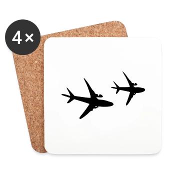Flugschirm - Untersetzer (4er-Set) - Weiß - Vorne