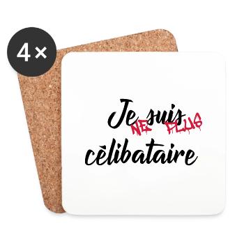 celibataire - Dessous de verre (lot de 4) - blanc - Devant