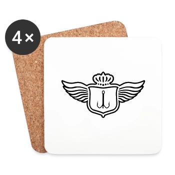 fishing__logo_1__f1 - Untersetzer (4er-Set) - Weiß - Vorne