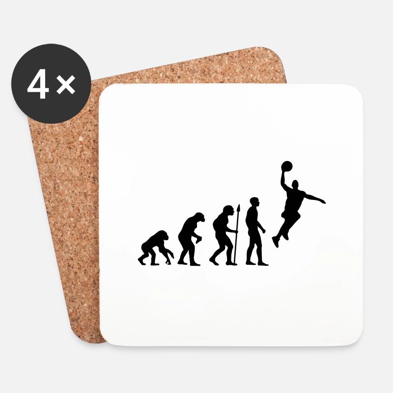 evolution_basketball___f1 - Untersetzer (4er-Set) - Weiß