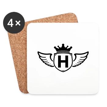 h,Buchstabe, Anfangsbuchstabe, - Untersetzer (4er-Set) - Weiß - Vorne