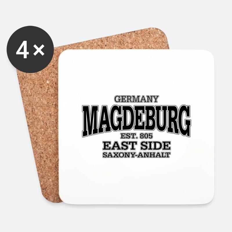 Magdeburg black - Untersetzer (4er-Set) - Weiß