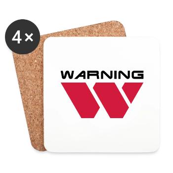 Warning__V001 - Untersetzer (4er-Set) - Weiß - Vorne