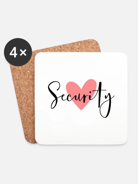 Security rosa Herz Junggesellinnenabschied - Untersetzer (4er-Set) - Weiß