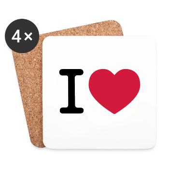 i love - Untersetzer (4er-Set) - Weiß - Vorne