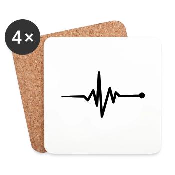 puls_beat_ekg_arzt__f1 - Dessous de verre (lot de 4) - blanc - Devant