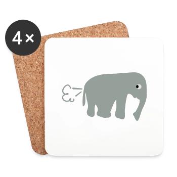 elephant_fart - Untersetzer (4er-Set) - Weiß - Vorne